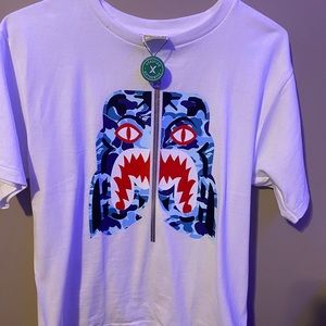BAPE ABC Camo Tiger Tee White/Blue